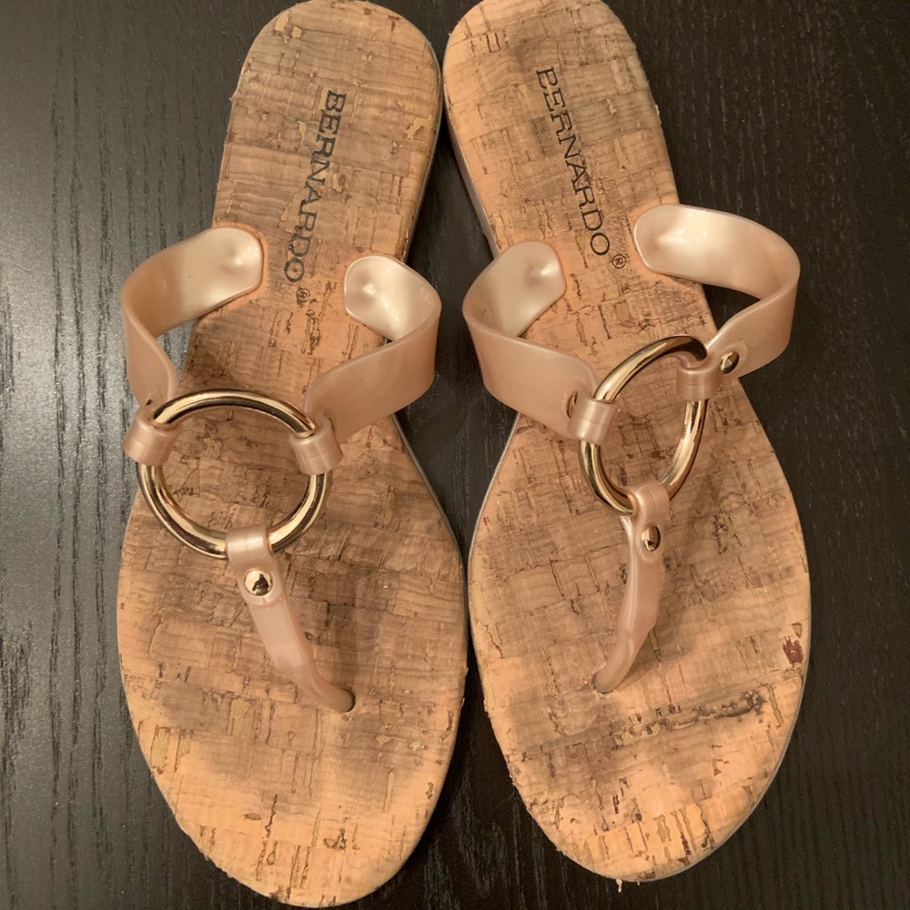 Gold and beige sandals